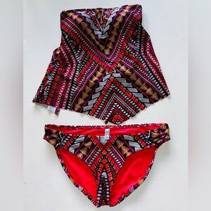 BECCA Vibrant Tribal Print 2 Piece Swim Suit